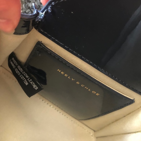 Neely & Chloe No. 44 Pyramid Bag in Navy Patent - Picture 10 of 11